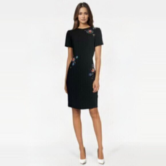 Trina Trunk Black Multi Color Dazzle Embellished Mini Sheath Dress - Picture 15 of 15